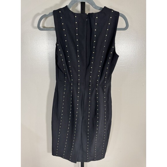 CALVIN KLEIN Black Studded Lined Pencil Dress Size 2 - Picture 4 of 6